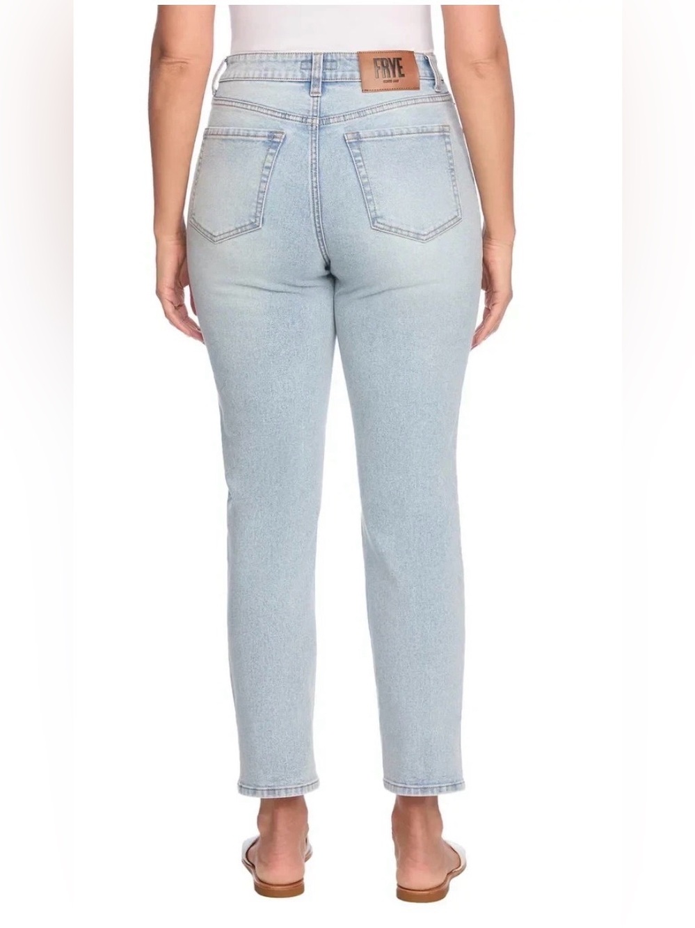 Frye Women's High-Rise Cuffed Crop Jean Light Blue Stevie Wash Size 8 - Picture 4 of 15